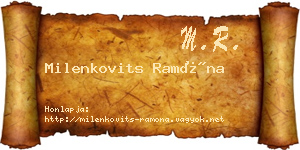 Milenkovits Ramóna névjegykártya